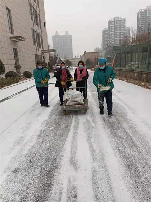 践行绿清精神！洛阳分公司：铲冰除雪，为医患人员打开安全通道(图2)